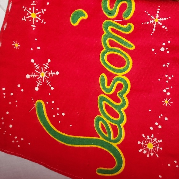 Vintage 1950 Christmas Stocking Christmas Design Snowmen Horse Season Greetings - Picture 7 of 10